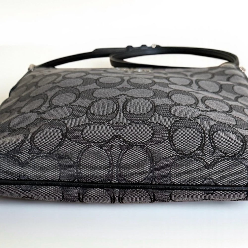 Authentic Coach Charcoal Black Signature Jacquard Crossbody Bag - Picture 5 of 14